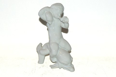 Bing & Grondahl Figurine blanc de chine figure of Kai Nielsen, Boy on dolphin.