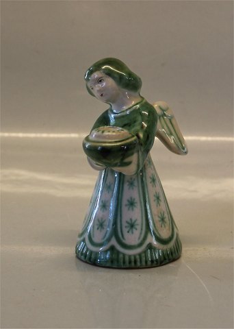 Green Angel from Bornholm L. Hjort 11.5 cm Danish Art Pottery