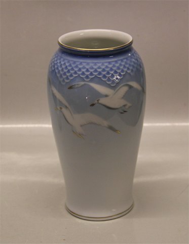 B&G Mågestel med guldkant 203 Stor Vase 21,5 cm (682)
