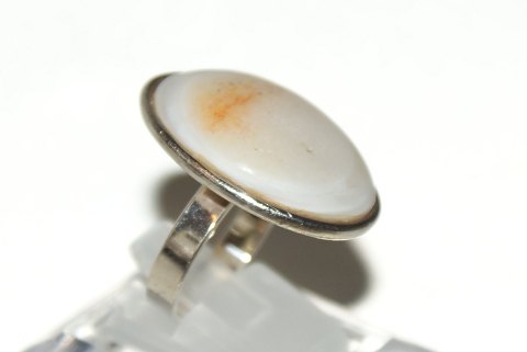 Ladies ring with white stones, Silver