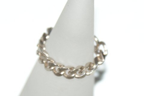 Curb chain Ladies ring, Silver
