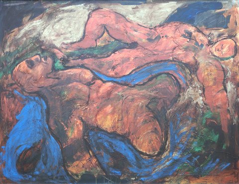 Composition with reclining figures. Oil on canvas.