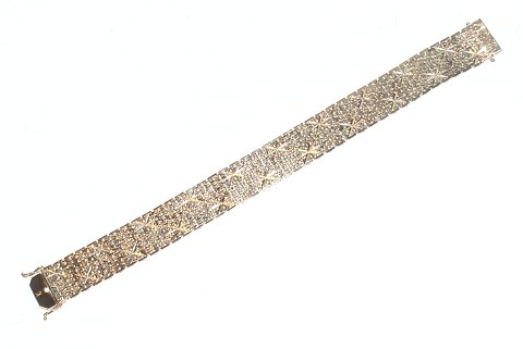 Brick Bracelets 17 rows Diamanteret, 14 Carat Gold