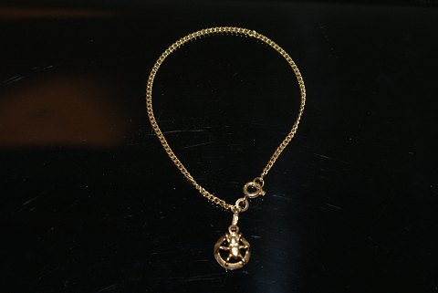 Panzer chain bracelet with pendant, 18 c