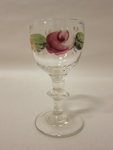 Snapseglas, antikt, dansk, emaljedekoreret
Ca. 1880
H: 9cm