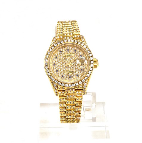 Rolex Datejust 18kt Gold with diamonds. Made in 
1987. B/P. D: 26mm