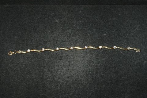 Bracelet with zirconia, Gold 14 Karat
