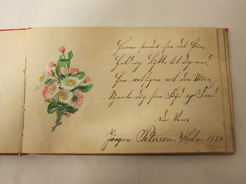 Poesibog
1884-1885
Oprindelig ejer: Johan Lemmeke
Nogle af poesi-skriverne: Ingeborg Bonde, Jens Clausen og Jørgen Petersen i 
Holm (1884)