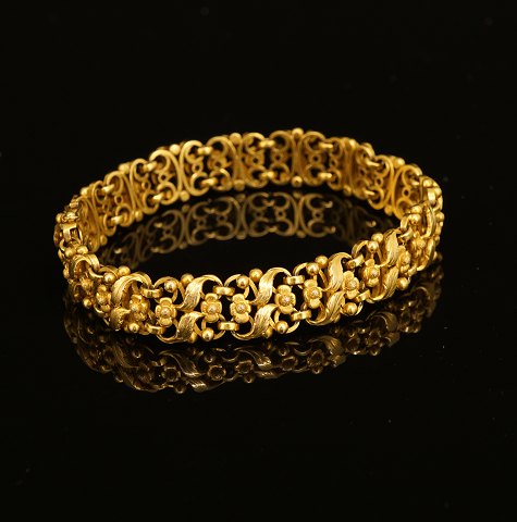 Evald Nielsen: Armband in 18kt Gold. Gestempelt. 
L: 19cm. G: 31,4gr