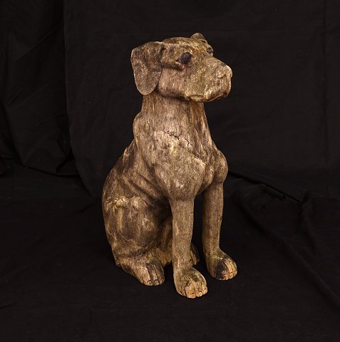 Grosser Hund aus Holz. Frankreich um 1880. H: 51cm