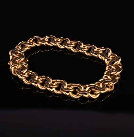 Jos. Kahn, Kopenhagen: Armband, 14kt Gold. L: 
20cm. G: 40,7gr