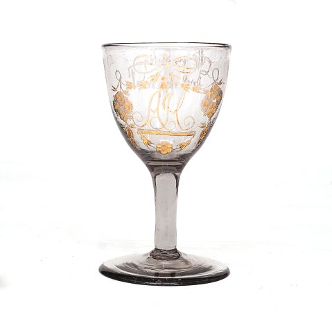 A Norwegian late 18th century wine glass. Hurdal, 
Norway, circa 1800. H: 11,2cm