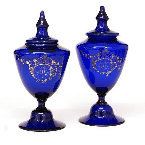 A pair of early 19th century glass vases. Gjøvig, 
Norway, circa 1810. H: 29cm