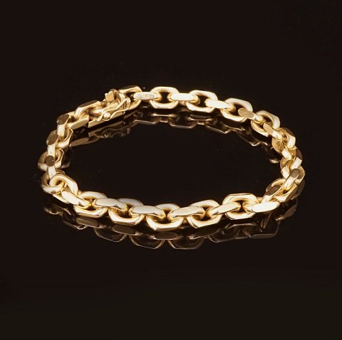 Christian H. Lorenzen, Kopenhagen: Anker armband, 
14kt Gold. L: 20cm. G: 30,4gr
