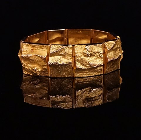 Armband aus 14kt Gold. Gestempelt Lapponia, 
Finnland. L: 19,5cm. B: 2,3cm. G: 65,4gr