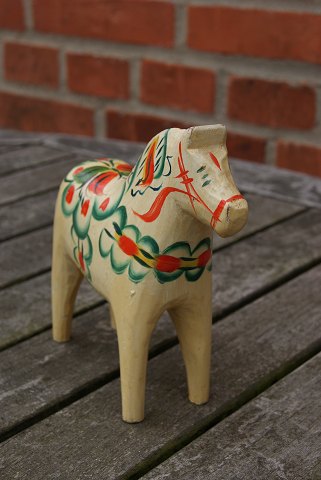 Beige Dala horses from Sweden H 14cms