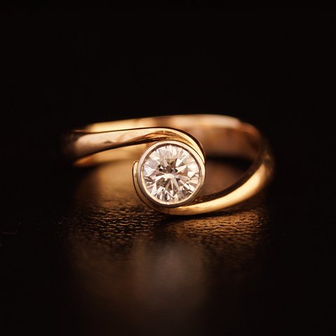 A diamond ring, 0.45 ct. mounted in 585 gold from 1920