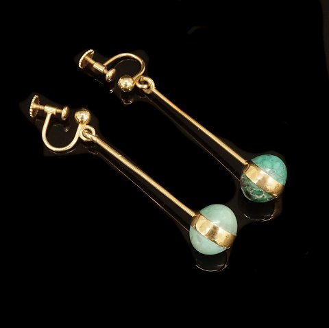 Georg Jensen: Ein Paar Ohrringe aus 18kt Gold. 
#1140. L: 5cm