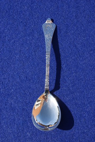 Antique Rokoko Danish solid silver flatware, sugar spoons 12.7cm