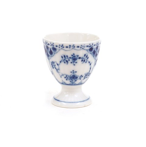 Royal Copenhagen: A blue fluted half lace egg cup. 
#1/80. H: 6cm