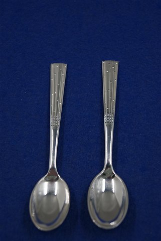 Champagne Danish solid silver flatware, pair of mocha spoons 9.3cm.