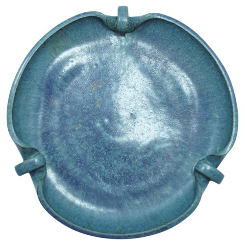 Arne Bang; A stoneware dish in blue glaze #206