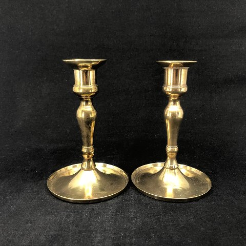 A set of brass candlesticks
