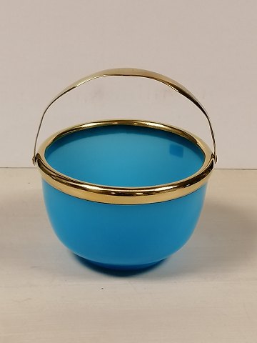 Sugar bowl of opaline glass with brass mounting