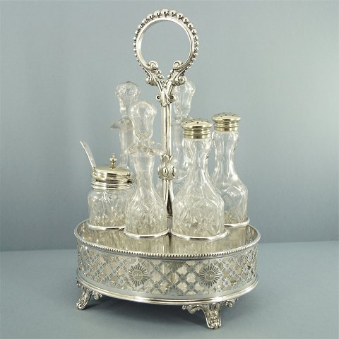A victorian plat de menage in plated silver, England around 1900