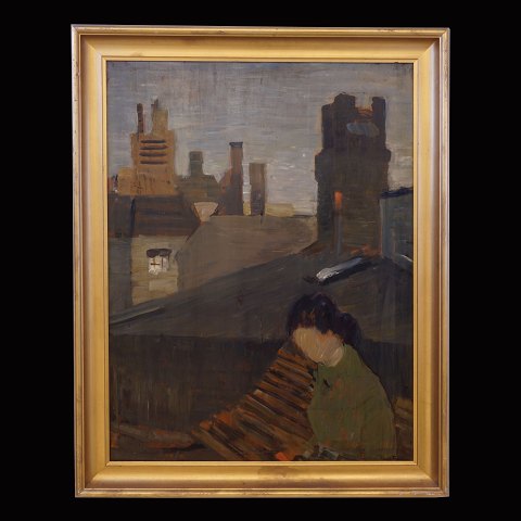 Carl Fischer, 1887-1962, Öl auf Platte: 
Frauenporträt. Signiert. Lichtmasse: 73x55cm. Mit 
Rahmen: 84x66cm