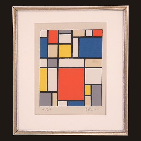 Franciska Clausen, 1899-1986, kolorierter Druck. 
Signiert. Lictmasse: 27x20cm. Mit Rahmen: 37x30cm