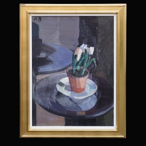 Aksel Bentzen, 1893-1952, oil on canvas. Stillife. 
Signed and dated. Visibel size: 73x52cm. With 
frame: 90x69cm