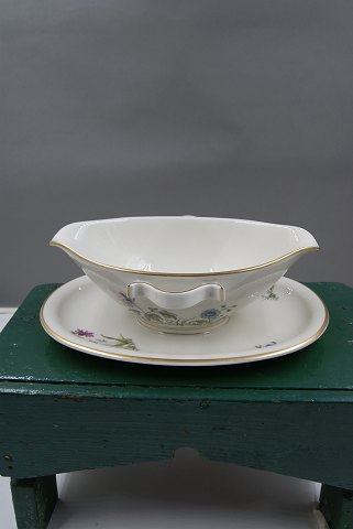 Danmarks Flora with gold porcelain, Sauce bowls with handles and on fixed stand