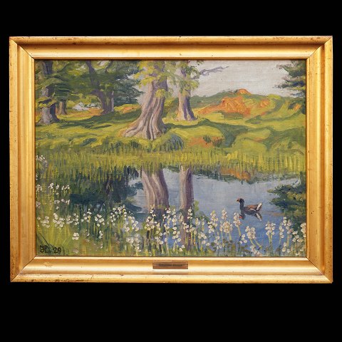 Johannes Larsen, 1867-1961, oil on canvas. Signed 
and dated 1929. Visible size: 47x61cm. With frame: 
57x71cm