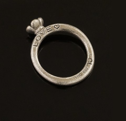 Charlotte Lynggaard, Copenhagen, Love ring, 14kt 
whitegold,  with a diamond. Ringsize: 53