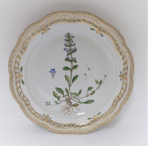 Royal Copenhagen. Flora Danica. Round serving plate with open-work border. Model 
# 3528. Diameter 33 cm. (1 quality). Ajuga reptans L