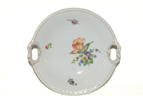 Bing and Grondahl White Saxon Flower, dish with handle