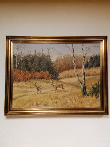 Leif Ragn Jensen oil on canvas deer