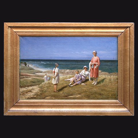 N. F. Schiøttz-Jensen, 1855-1941, oil on canvas. 
The beach at Lønstrup. Signed and dated 1920. 
Visible size: 37x55cm. With frame: 54x72cm