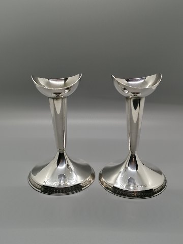 A pair of Swedish of silver candlesticks