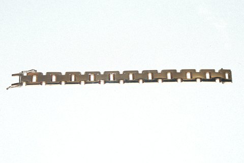 Block bracelet with 3 Rk in 14 carat gold