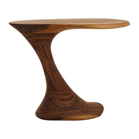 A Danish walnut sidetable. Made and signed by 
Morten Stenbæk. H: 50cm. Top: 63x42cm