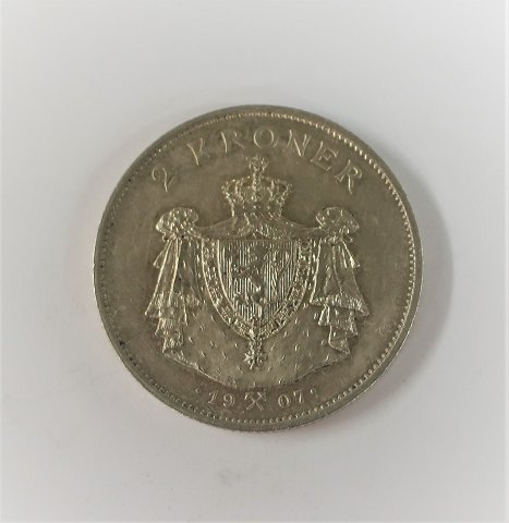 Norwegen. Silber Jubiläumskrone 2 von 1907. Durchmesser 31 mm