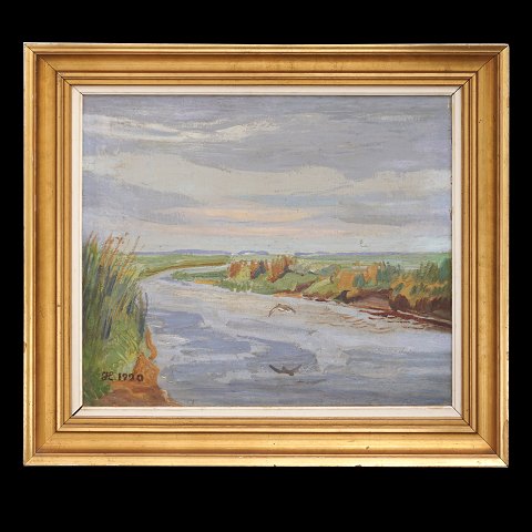 Johannes Larsen, 1864-1961, oil on canvas. Signed 
and dated 1920. Visible size: 43x51cm. With frame: 
58x66cm