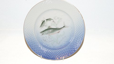 Bing & Grøndahl Mågestel med guldkant, Fisketallerkner med fiskemotiver nr 10 
makrel