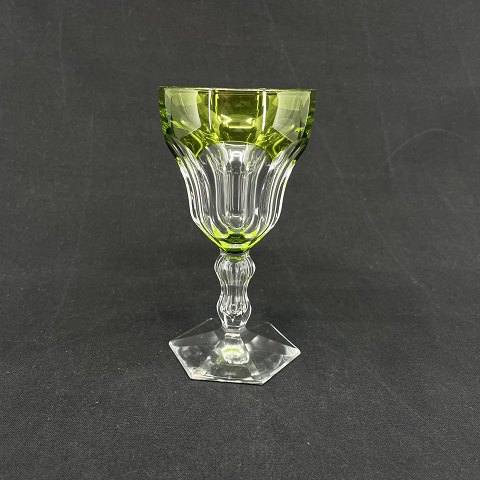 Green Lalaing white wine glass with overlay
