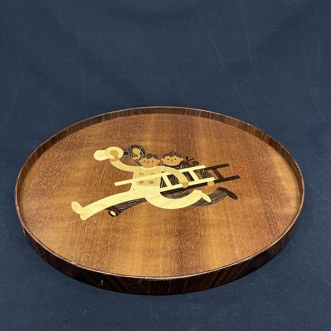 Tray with marquetry