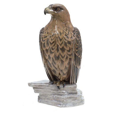 Dahl-Jensen for B&G Copenhagen: Large golden 
eagle, porcelain. Signed. #1795. H: 49cm