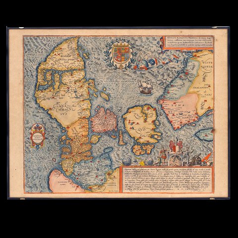 Landkarte über Dänemark von Marcus Jordan. 
Herausgegeben 1585. Masse: 41x54cm