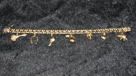 #Bismarck Bracelet With #Charms 14 Carat Gold